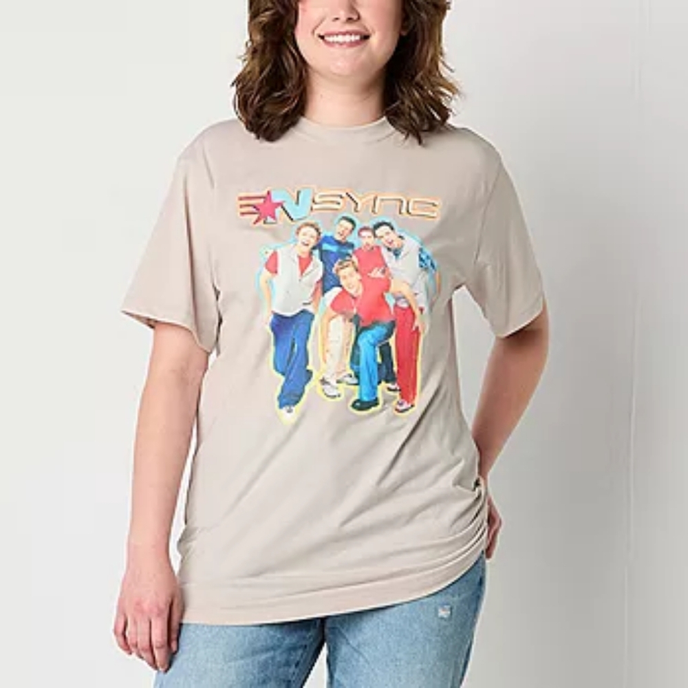 A3 Nsync Oversized Tee Womens Crew Neck Short Sleeve Graphic T-Shirt Medium